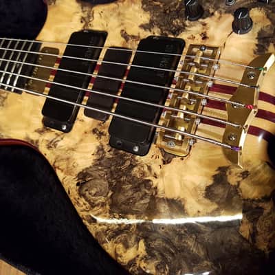 2006 Alembic MJLB 5 Signature Standard Bass Buckeye Burl 5 String image 3
