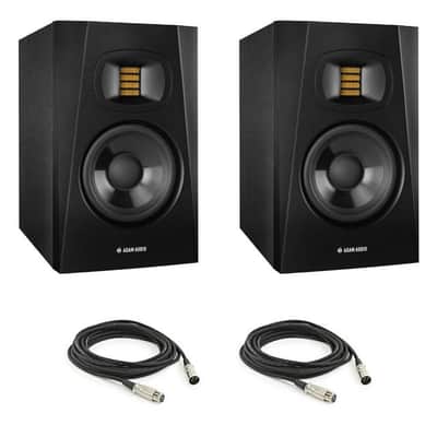 Adam Audio T5V T-Series Active Nearfield Monitor, Pair with 2 XLR Cables image 1