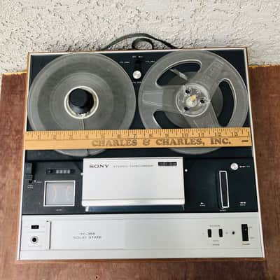 Vintage Sony TC-355 Reel-To-Reel Tape Recorder, Solid State Three Head Recording Gear, AS IS image 10