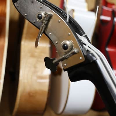 Handcrafted Glossy Black Tololoche (Double Bass) with White Outline image 4