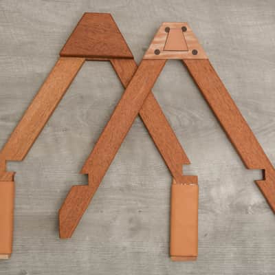 Acoustic Guitar Stand, Wooden Guitar Stand, Mahogany and figured maple Boutique guitar stand image 7
