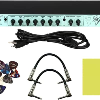 Tech 21 GED-2112 Geddy Lee Signature SansAmp Bundle w/ 2x Strukture S6P48 Woven Right Angle Patch Cables, 12x Fender Picks and Liquid Audio Polishing Cloth image 1