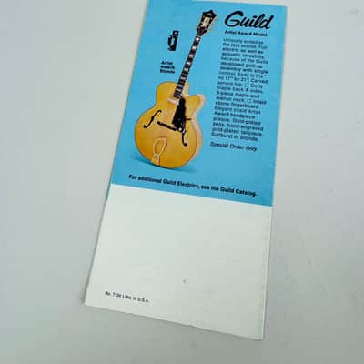 Guild Electric Guitars/Basses Mini Foldout Brochure 1971 image 2