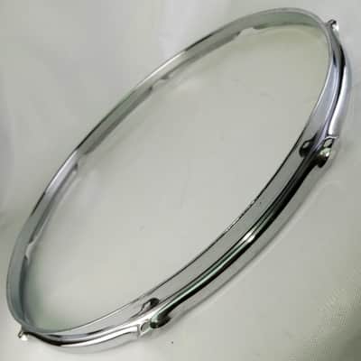 Ludwig 18"COB Floor Tom Drum Batter Rim/Hoop BRASS 8Lug Triple-Flange Chrome 60s image 2