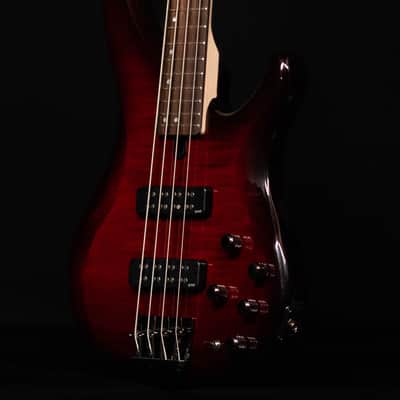 Yamaha TRBX604FM 4-String Bass, Dark Red Burst image 2