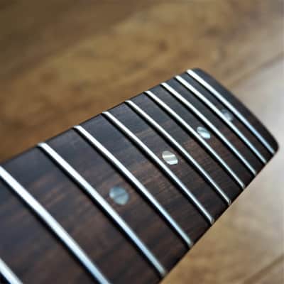 Telecaster Rosewood and Roasted Flame Maple Guitar Neck Gloss 21 Fret Jumbo with Abalone Markers image 11