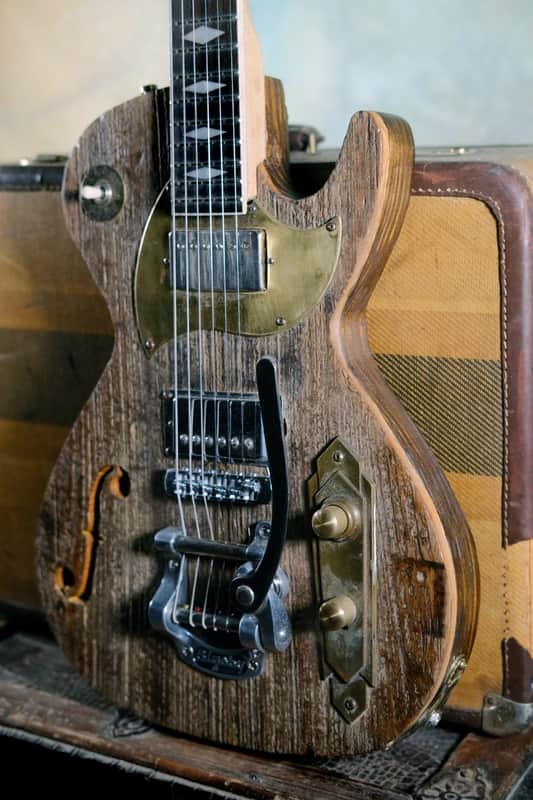 Postal  Crossroads 1910 Limited Edition  #1 Barnwood Upgrade Bigsby F Hole image 1