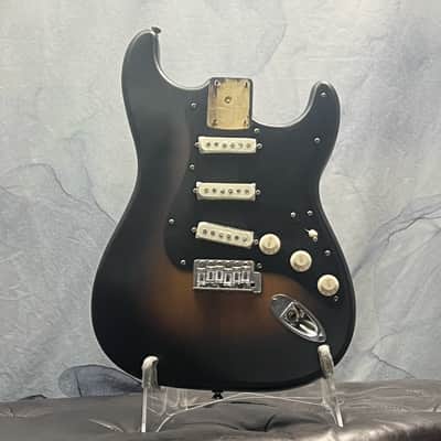 Squier 40th Anniversary Stratocaster Loaded Body Satin Sunburst with Anodized Black Pickguard image 1