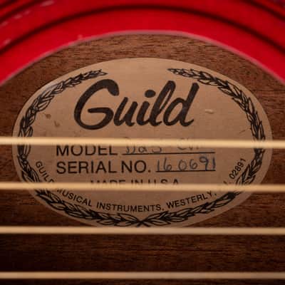 Vintage 1977 Guild D-25 Cherry Acoustic Guitar With OHSC image 7