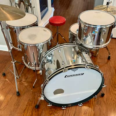 Ludwig 26 INCH BASS STAINLESS STEEL 26/18/16/14 70s - Stainless steel image 7