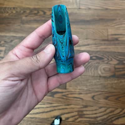 Arnold Montgomery (AM) Hard Rubber Alto Sax Mouthpiece Luna 7 - Blue Marble image 5