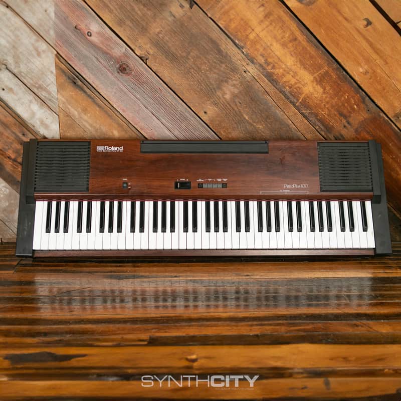 1980s Roland Electronic Piano Piano Plus 100 (HP-100) Brown | Reverb