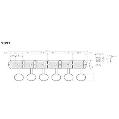Gotoh SD91 6-In-Line Tuning Keys, Staggered Height Posts - NICKEL image 3