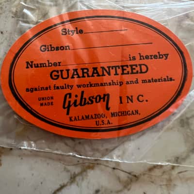 Gibson 1960s blank NOS Orange Soundhole Label Union Made image 7