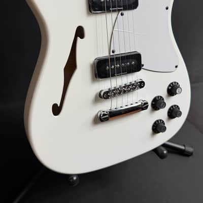 Fender Jim Adkins JA-90 Thinline Telecaster Electric Guitar Gloss White (507) image 3