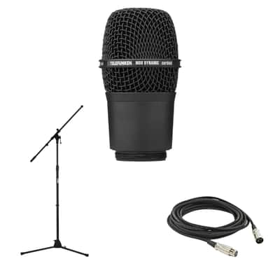 Telefunken M80-WH Black Dynamic Capsule with On-Stage MS7701B Boom Microphone Stand and Professional Grade XLR Cable image 1