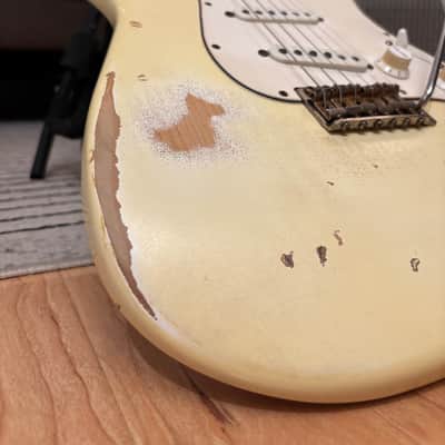 Fender Stratocaster 1962 Glas Custom Olympic White Relic Rosewood 7.4lbs w/ G&G Case image 21