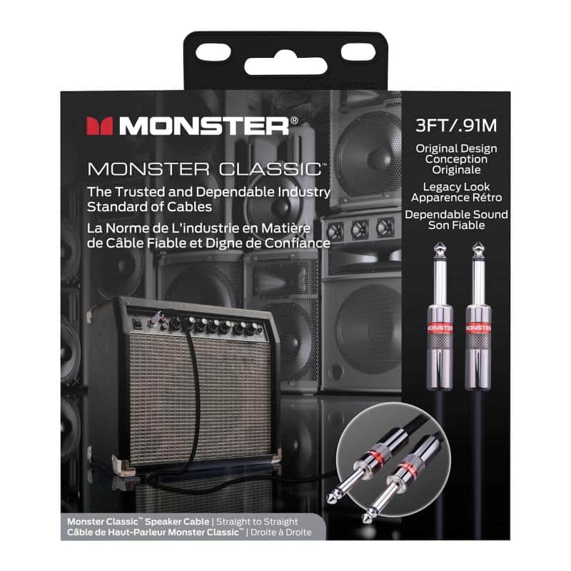 Monster Classic, Speaker 3 ft/0.9m - straight 1/4" plugs (600503) - Black image 1