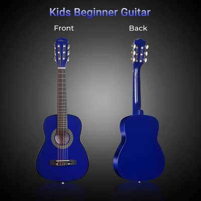 ADM Beginner Acoustic Classical Guitar 30 Inch Nylon Strings Wooden Guitar Bundle Kit for Kid Boy Girl Student Youth Guitarra Online Lessons with Gig Bag, Strap, Tuner, Extra Strings, Picks,Blue image 6