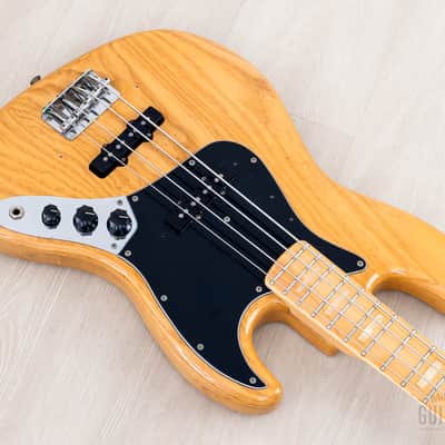 1976 Fender Jazz Bass Natural Ash w/ Pearl Blocks + Binding, Case image 9