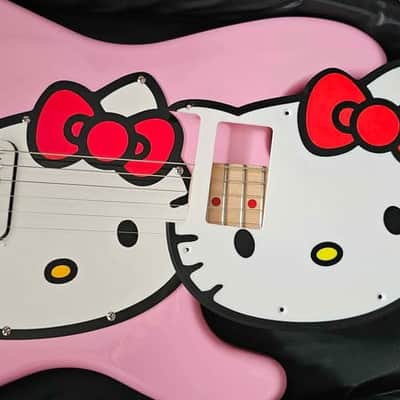 3D Printed Hello Kitty Strat Pickguard - Instant Kawaii Upgrade | Fits Standard Strat / Squier - No Sold-Out Guitar Needed! image 1