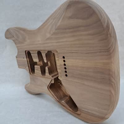 Unfinished Walnut HSS Hardtail guitar body - fits Fender Strat Stratocaster necks J2159 image 5