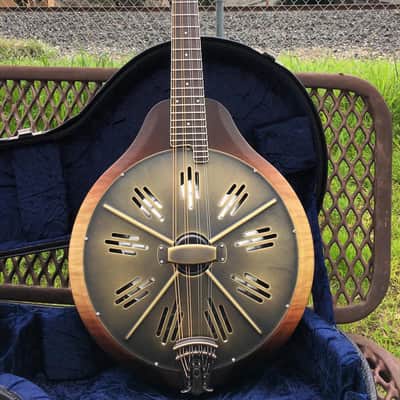 National Reso-Phonic RM1 Mandolin 2025 Walnut Back Figured Maple Top Antique Brass Parts - IN STOCK NOW! image 12