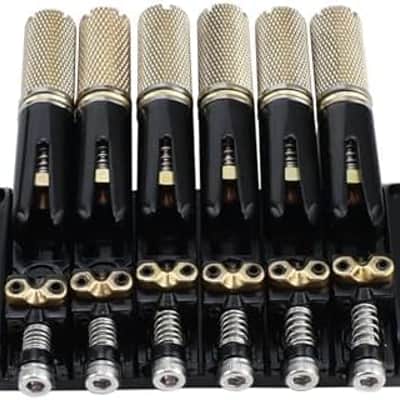 5 PCS Through-Body Guitar String Locking Nut 5 String Bass Guitar Bridge String Locks Zinc Alloy String Locking for Headless Electric Bass Replacement Parts Black image 4