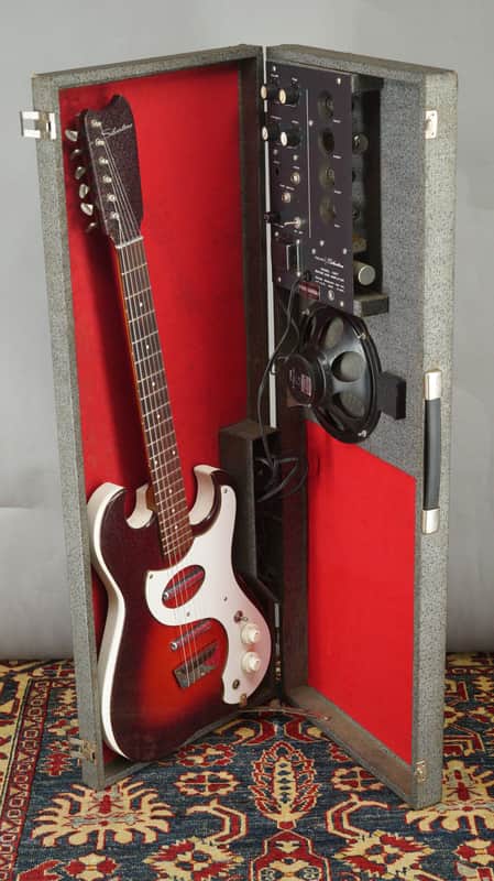 Silvertone 1457 guitar w case amp1960s - Red Sparkle image 1