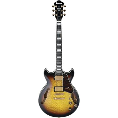 Ibanez AM93QMAYS AM Artcore Expressionist Guitar - Antique Yellow Sunburst image 1