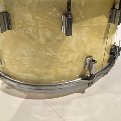 Frank Wolf Snare Drum 1930 - Yellow Pearl image 7