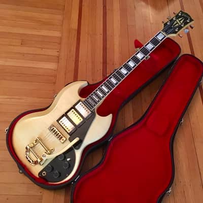 Gibson SG Custom 3 pickup c 1974 Polaris White original vintage usa bigsby image 5