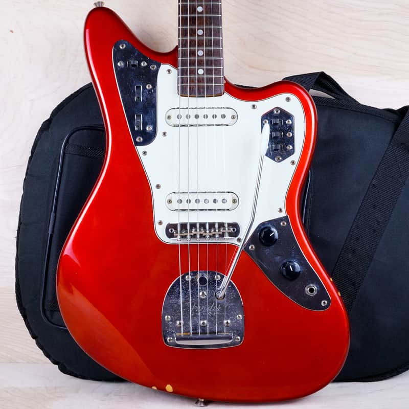 Fender JG-66 Jaguar Reissue CIJ 1997 Candy Apple Red with Matching Headstock Japan w/ Bag