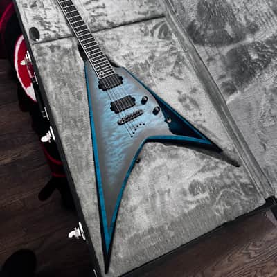 ESP USA V-II Limited Edition Quilted Black Aqua Sunburst - 2022 image 1