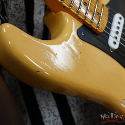 Fender Custom Shop Limited Edition 70th Anniversary 1954 Stratocaster Relic Nocaster Blonde with Black Pickguard 7.55 LBS image 9
