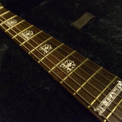 ESP Custom Shop EX In Flames Jesper Stromblad Signature Reverse Headstock MX Black Guitar image 5