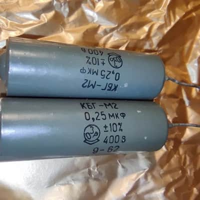 0.25uF 400V  pio Audio capacitors ussr  NOS MATCHED PAIR KBG-M2 image 1