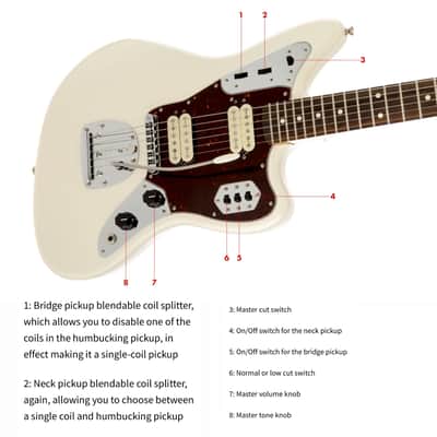 2012 Fender Kurt Cobain Road Worn Jaguar Left Hand Lefty + Case + Book + Extra Pickups Classic Player Jaguar Special HH Wiring image 24