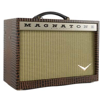 New Magnatone Starlite Combo Brown French Alligator Tolex / Gold Stripe Grill #7541 image 4