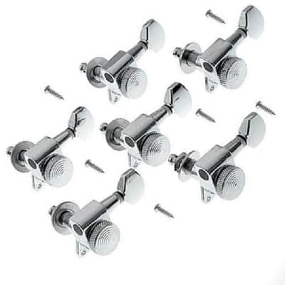 6R inline guitar locking tuning pegs machine head tuners, chrome image 1