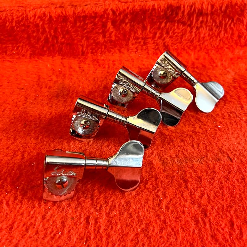 Schaller 4 In line bass guitar tuners 1970’s - Chrome original vintage fender precision Jazz image 1