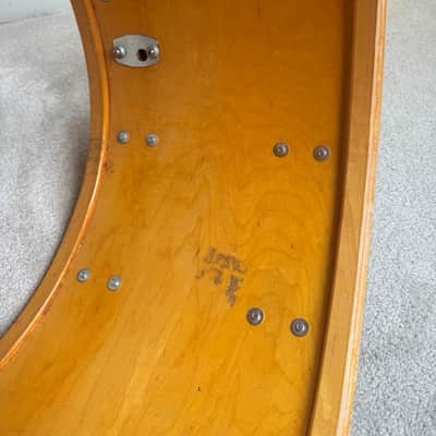 Ludwig Vintage 22” x 14” Bass Drum Shell w Lugs 70s - Black Cortex image 8