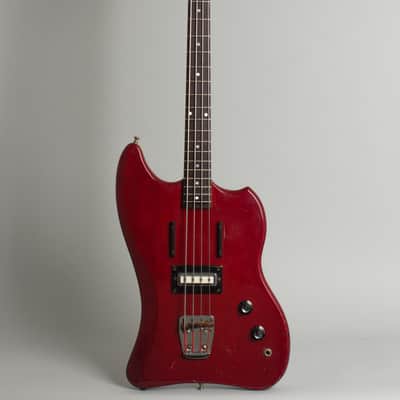 Guild Jet Star Solid Body Electric Bass Guitar (1966), ser. #SD-280, black tolex hard shell case. image 1