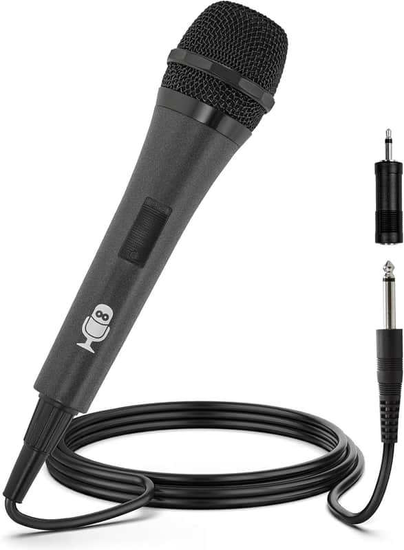 Wired Microphone for Karaoke, (Black) - Unidirectional Dynamic Vocal Microphone - Plug-in Microphone for Karaoke Machine, AMP, & Speaker - Mic for Singing, Public Speaking, & Parties image 1