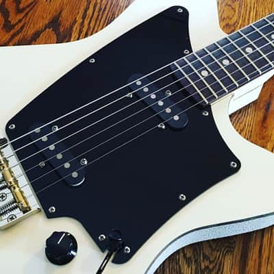 Swope Biscayne Double Slant Pickups "White Sand" finish w/ Black Bakelite Guard 7lbs 0.6oz (Authorized Dealer) image 7