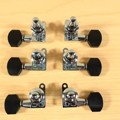 Gotoh SG360 Mini 3x3 Schaller Style Chrome Tuning Black Buttons Japan image 10