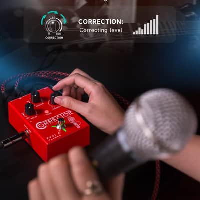 FLAMMA FV01 Vocal Effects Processor Pitch Correction Voice Pedal Vocal Stompbox Microphone Amplifier for Singer Live Singing Streaming Recording with Delay Reverb Acoustic Guitar Playing image 2