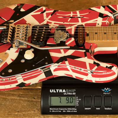 EVH Striped Series Frankenstein Frankie - Maple - Red with Black Stripes Relic image 9