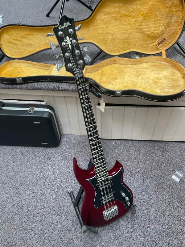 Hagstrom HB-8-WCT 8-String Bass 2010s - Wild Cherry Transparent image 1