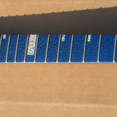 Vintage 80s Roscoe Blue Leopard Guitar Neck Rare image 4